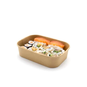 ECCO 500ml Rectangular Kraft Bowl