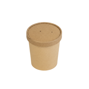 ECCO Kraft paper bowl 600ml – paper lid 115mm