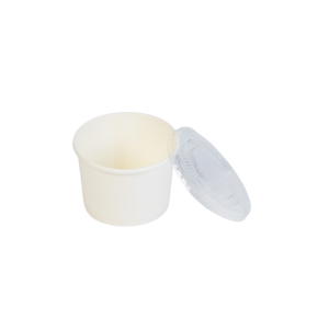 ECCO 480ml paper bowl – white paper – PP lid