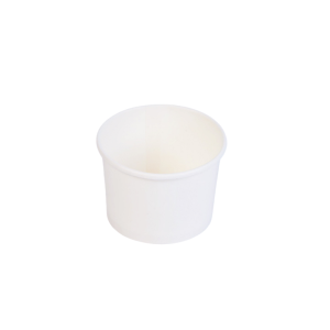 ECCO 480ml white paper bowl – PP/PET lid